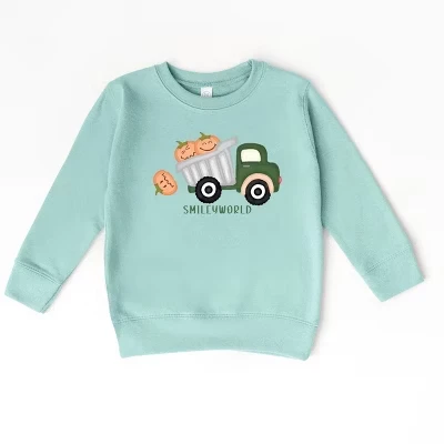 Толстовка для малышей с тыквами и самосвалом SmileyWorld seafoam