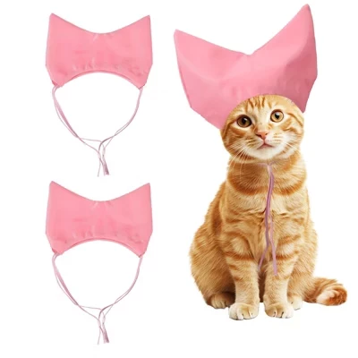 Шапочка для купания кота Unique Bargains 2 шт, розовая