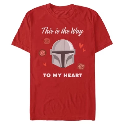 Мужская футболка : The Mandalorian This Is The Way To My Heart, красная
