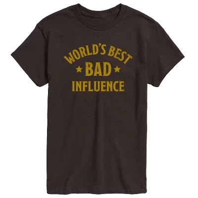 Мужская футболка с коротким рукавом Funny Worlds Best Bad Influence с графическим рисунком