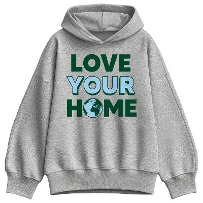 Женское худи Instant Message Love Your Home, серое