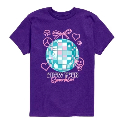 Show Your Sparkle Short Sleeve Graphic T-Shirt purple
