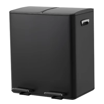 Мусорное ведро Garvee 2×20 л с педалью, черное