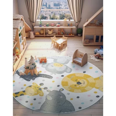 Домашний тканый коврик Whimsy Kids с животными и пожеланиями для детей