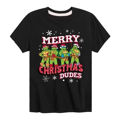 Детская футболка TMNT Merry Christmas Dude, черная