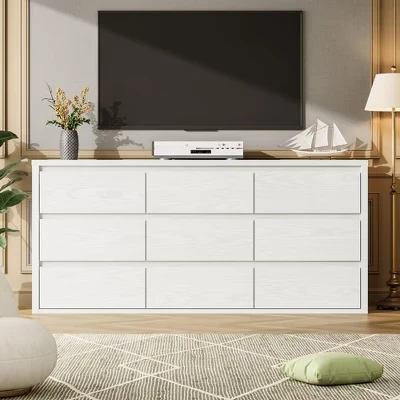 Комод COZONY с 9 ящиками, белый