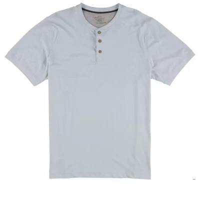 Мужская меланжевая рубашка Henley синего цвета-turqaqua