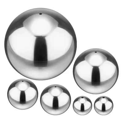 Stainless Steel Hollow Mirror Reflective Durable Gazing Balls Silver 6 Pcs silver
