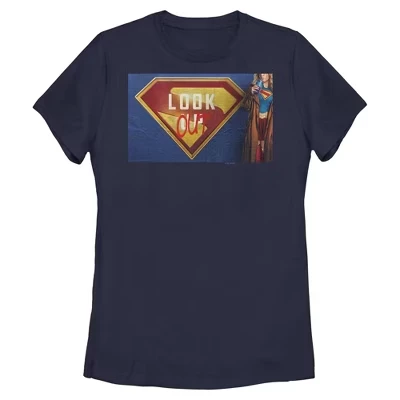 Женская футболка Supergirl «Берегись», синяя