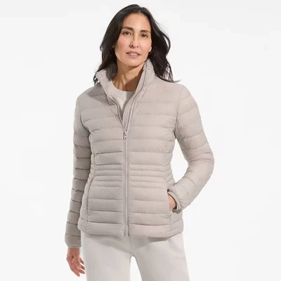 Женская пуховая куртка Lands End Wanderweight, бежевая