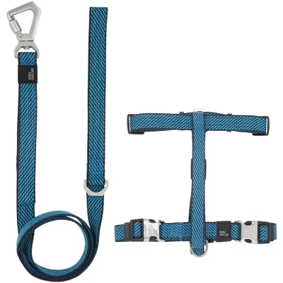 Поводок и шлейка для собак Escapade Outdoor Series 2-в-1 с откидным верхом, LG, синий