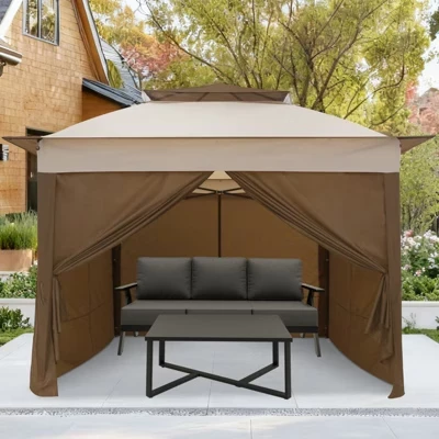 Шатер EAGLE PEAK 3,35×3,35 м, 4 стенки, бежевый