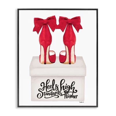 Высокие стандарты Красные каблуки в обрамлении Giclee Art black