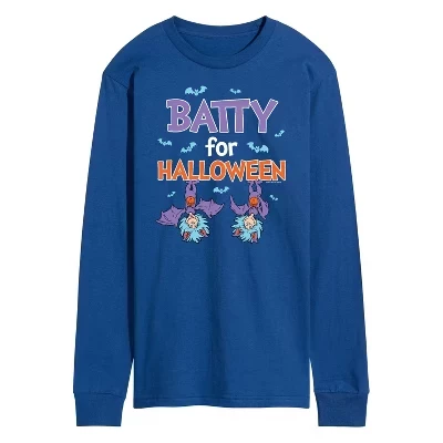 Мужская футболка с длинными рукавами Batty For Halloween Thing 1 и Thing 2 с графическим рисунком