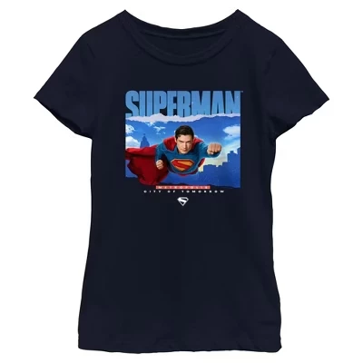 Футболка для девочек DC Comics Superman «Метрополис», синяя