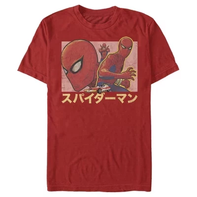 Мужская футболка Marvel Spider-Man Kanji, красная