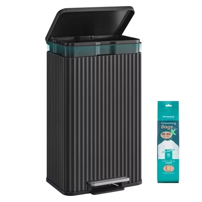 Мусорное ведро SONGMICS HOME 50 л с педалью, черное
