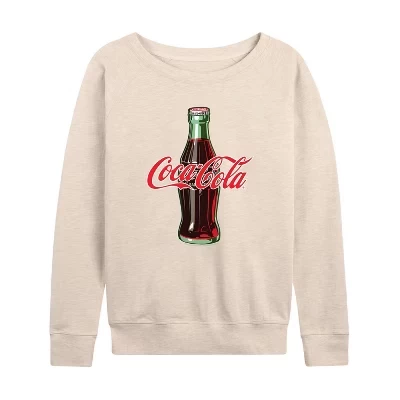 Женская рубашка с логотипом Coca-cola на бутылке кока-колы, легкая махровая рубашка с широким вырезом и длинным рукавом, с графическим рисунком.