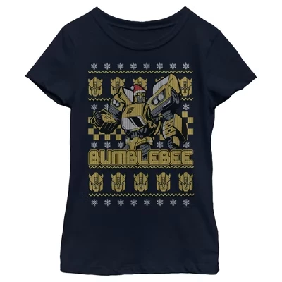 Женская футболка Transformers Bumblebee рождественская, синяя