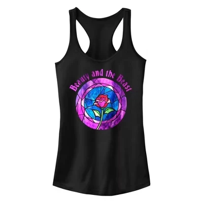 Спортивная майка Junior's Stained Glass Rose Racerback черного цвета