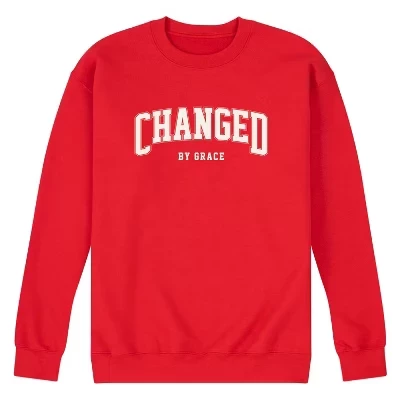 Мужская флисовая толстовка с графическим принтом Changed By Grace Collegiate, красный