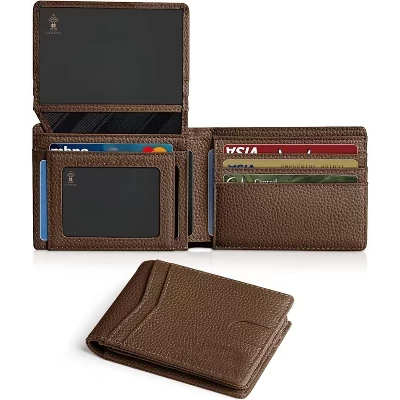 Мужской кожаный кошелек LEVEN SIXTEEN RFID, личи-кофейный