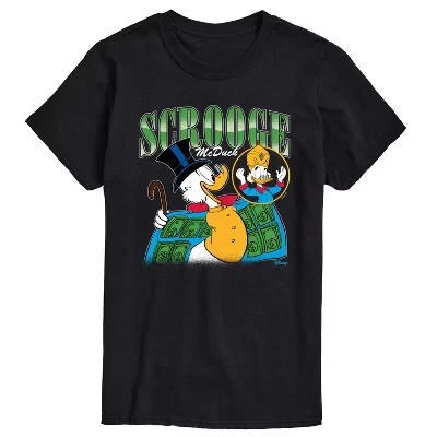 Мужская футболка с коротким рукавом и графическим принтом Scrooge McDuck Bootleg - Duck Tales, черная