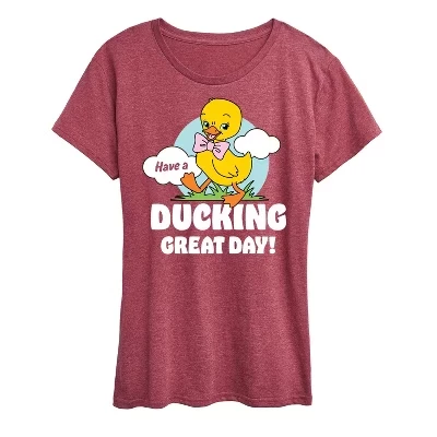 Женская футболка Instant Message Ducking Great Day, бордовый меланж