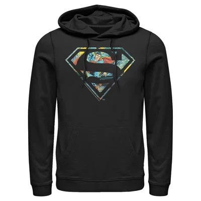 Мужское худи DC Comics Супермен, щит с комиксами, черное