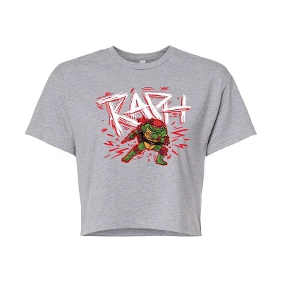 Женская укороченная футболка TMNT, серая