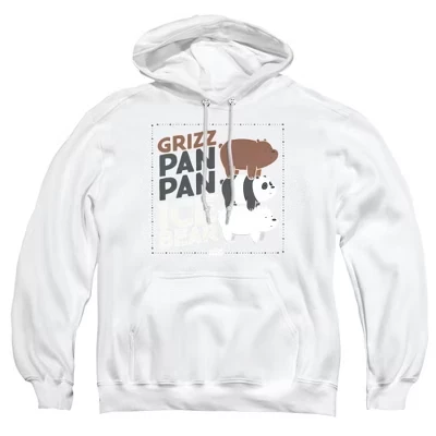 Толстовка с капюшоном Grizz Pan Pan Ice Bear для взрослых, белая