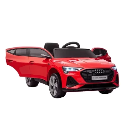 Детская электрическая поездка на спортивном автомобиле Audi на 12 В, игрушка на батарейках с родительским пультом дистанционного управления, подсветкой, музыкой и звуковым сигналом, для детей 3-5 лет красного цвета