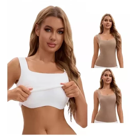 Женская майка INSPIRE CHIC 3 шт. с вшитым лифом, 1 белая 2 кофейные