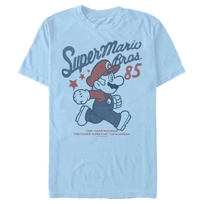 Мужская футболка Super Mario Bros 85 светло-голубого цвета