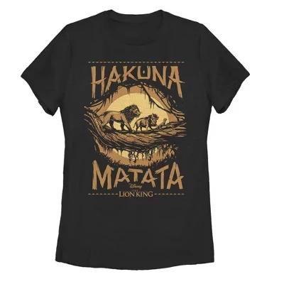 Женская футболка Lion King Hakuna Matata Jungle Trio черного цвета