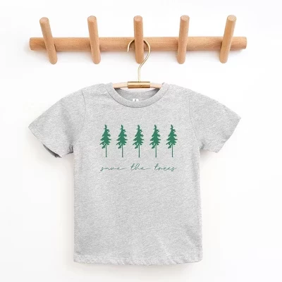 Детская футболка Save The Trees с коротким рукавом серого цвета