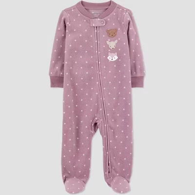 Carter's Just One You® Для маленьких девочек; Флисовые Лесные друзья спят и играют - Розовый