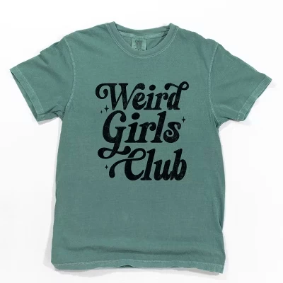 Weird Girls Club Distressed - Женская одежда, окрашенная футболка с рисунком