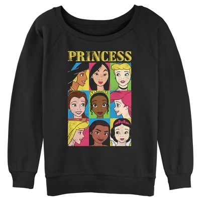 Толстовка с плакатом Juniors Womens Princess Distressed крупным планом черный
