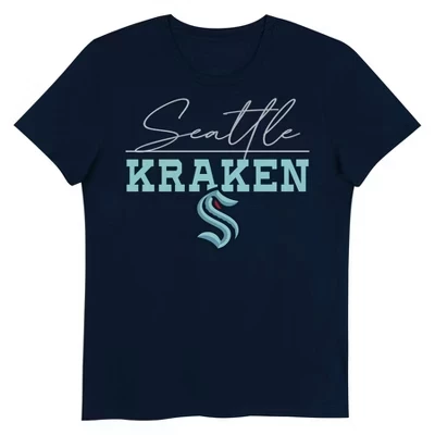 Разноцветная футболка с V-образным вырезом для девочек Seattle Kraken