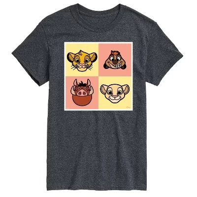 Мужская футболка с коротким рукавом The Lion King с графическим рисунком heather charcoal