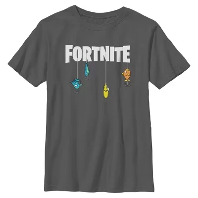 Футболка для мальчиков Fortnite Fishing Lure, угольная