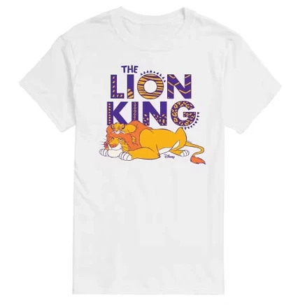 Мужская футболка The Lion King Simba & Mufasa с принтом, белая