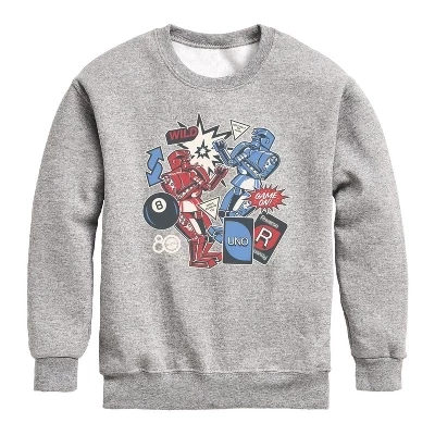 Классическая флисовая толстовка с длинным рукавом и графическим рисунком athletic heather