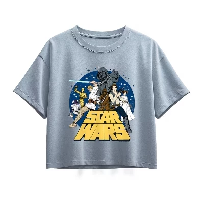 Retro Group Short Sleeve Boxy Graphic T-Shirt blue