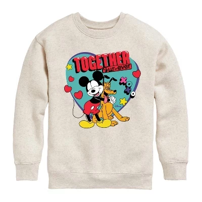 Флисовая толстовка с длинным рукавом Together Fur Ever Mickey Pluto Graphic натуральная