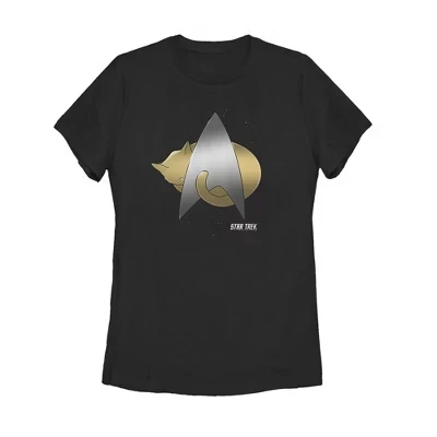 Женская футболка Star Trek Starfleet Cozy Cat, черная