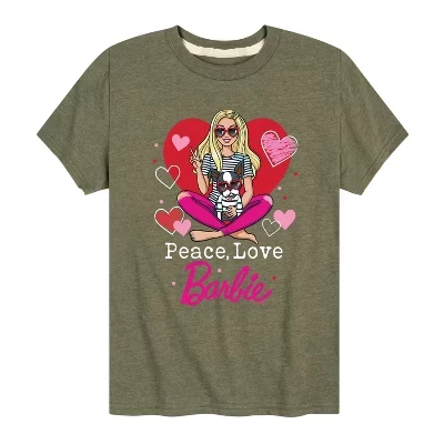 Футболка для мальчиков Barbie «Мир и любовь», зелёная