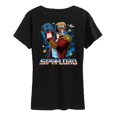 Женская футболка Guardians of the Galaxy Starlord с принтом, черная