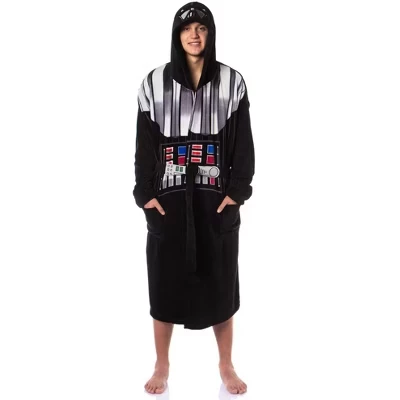 Мужской флисовый халат Star Wars с капюшоном, черный